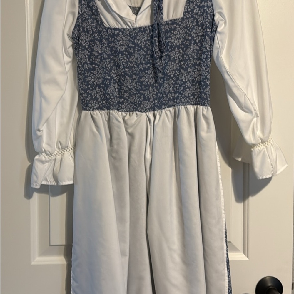 Elegant Blue and White Kids Costume Dress